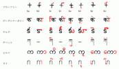 インド系文字の構成要素：「字」と「記号」